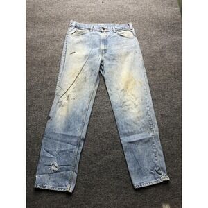 Levis 540 Jeans Mens 35x30 Light Wash Blue Relaxed Straight Distressed Rips